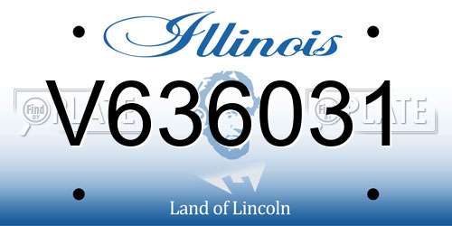 V636031 Illinois License Plate