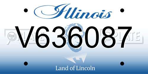 V636087 Illinois License Plate