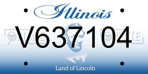V637104 Illinois License Plate
