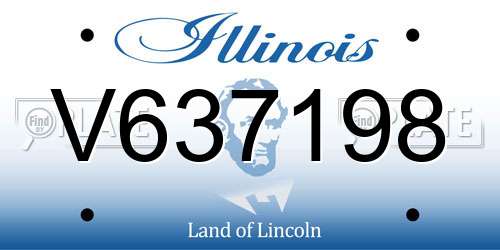 V637198 Illinois License Plate