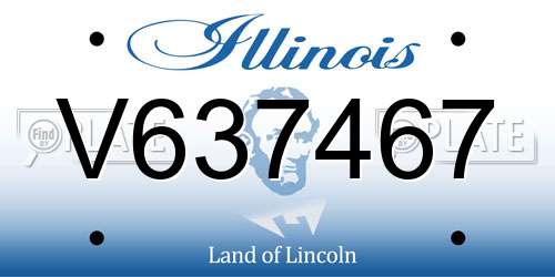 V637467 Illinois License Plate