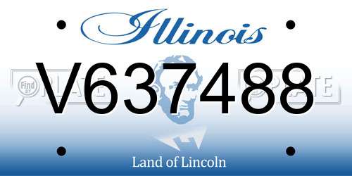 V637488 Illinois License Plate