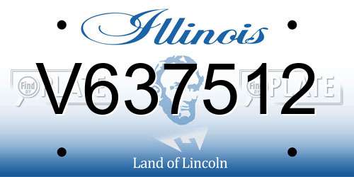 V637512 Illinois License Plate