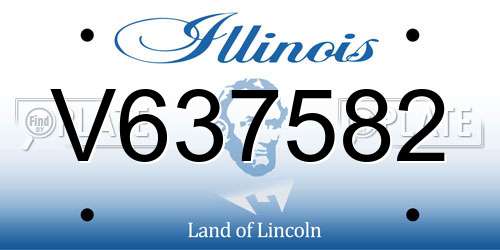 V637582 Illinois License Plate