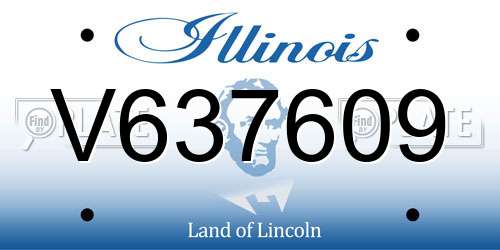 V637609 Illinois License Plate