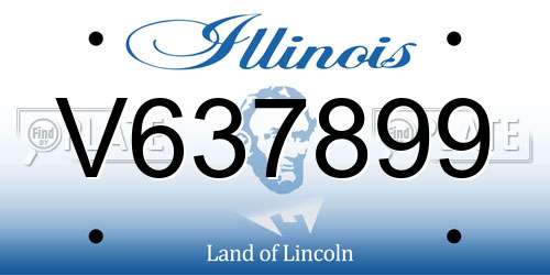 V637899 Illinois License Plate