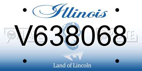 V638068 Illinois License Plate