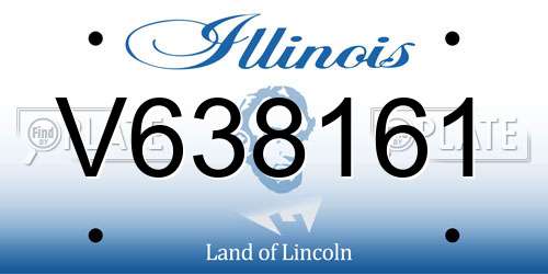 V638161 Illinois License Plate