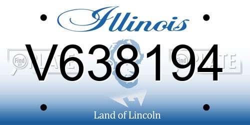 V638194 Illinois License Plate