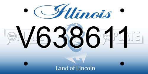V638611 Illinois License Plate