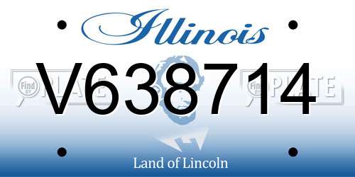 V638714 Illinois License Plate
