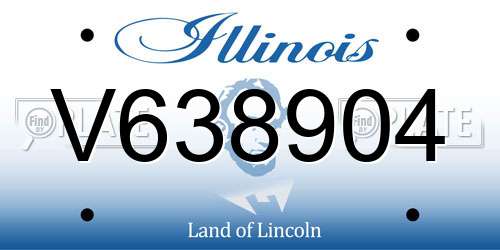 V638904 Illinois License Plate