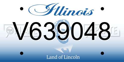 V639048 Illinois License Plate
