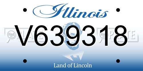V639318 Illinois License Plate
