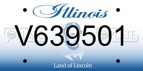 V639501 Illinois License Plate
