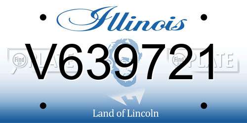 V639721 Illinois License Plate