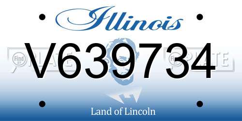 V639734 Illinois License Plate