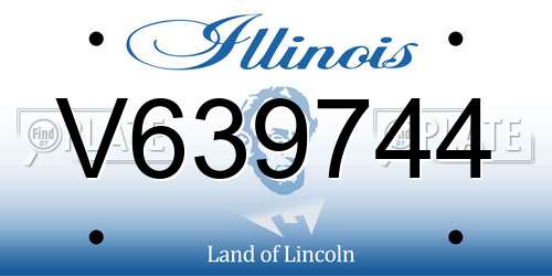 V639744 Illinois License Plate