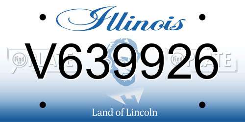 V639926 Illinois License Plate