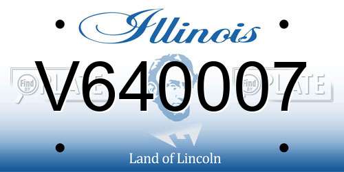 V640007 Illinois License Plate