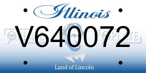 V640072 Illinois License Plate