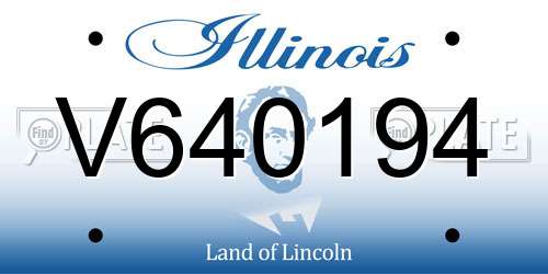 V640194 Illinois License Plate
