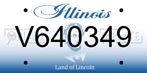 V640349 Illinois License Plate