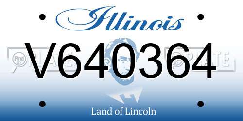 V640364 Illinois License Plate