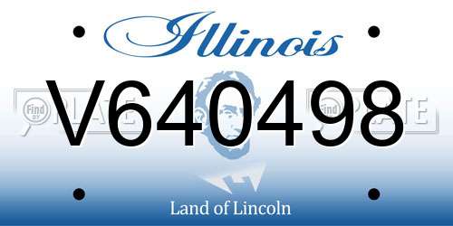 V640498 Illinois License Plate