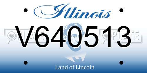 V640513 Illinois License Plate