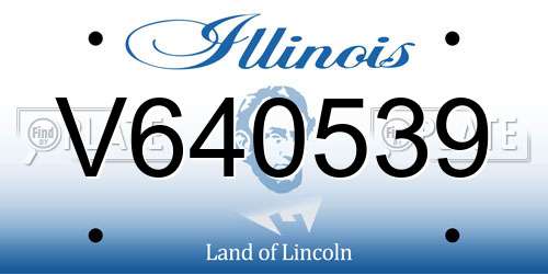 V640539 Illinois License Plate