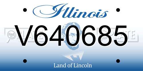 V640685 Illinois License Plate
