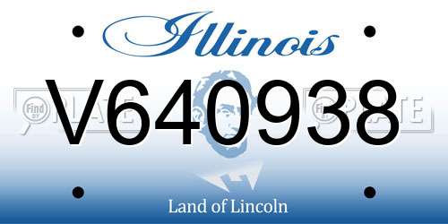 V640938 Illinois License Plate