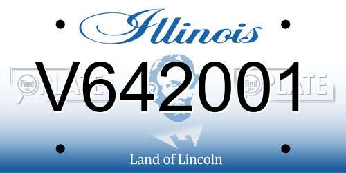 V642001 Illinois License Plate
