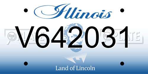 V642031 Illinois License Plate