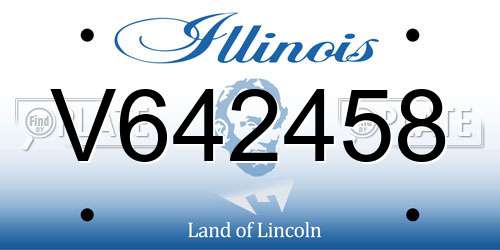 V642458 Illinois License Plate