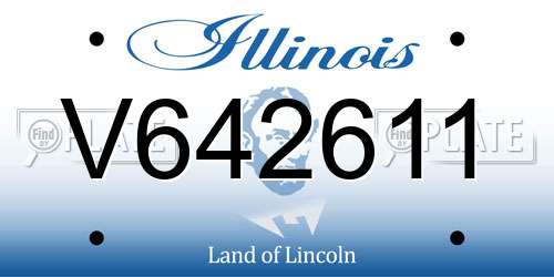 V642611 Illinois License Plate