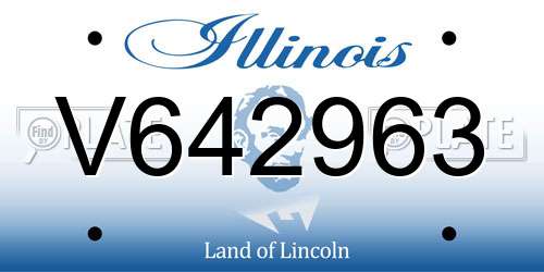 V642963 Illinois License Plate