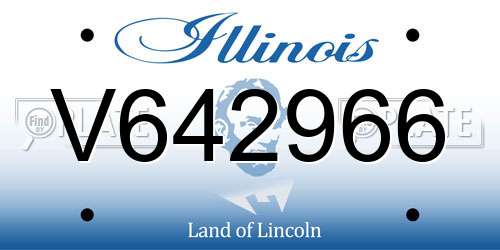 V642966 Illinois License Plate