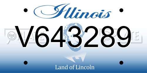 V643289 Illinois License Plate
