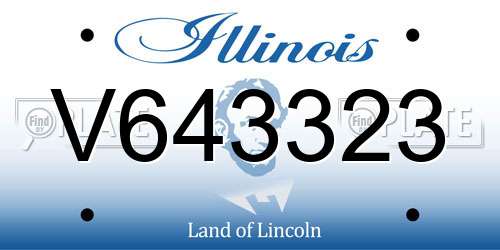 V643323 Illinois License Plate