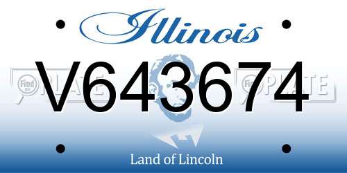 V643674 Illinois License Plate
