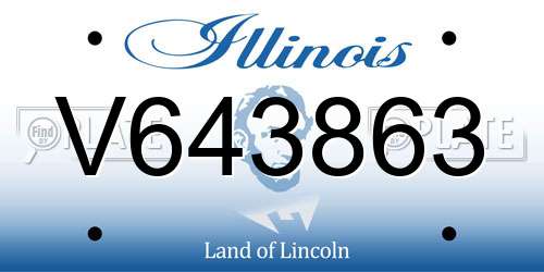 V643863 Illinois License Plate