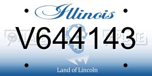 V644143 Illinois License Plate