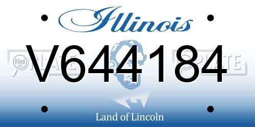 V644184 Illinois License Plate