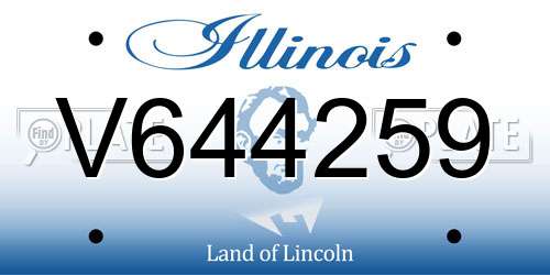 V644259 Illinois License Plate