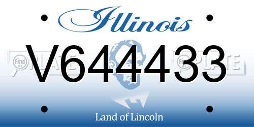 V644433 Illinois License Plate