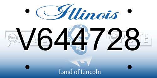 V644728 Illinois License Plate