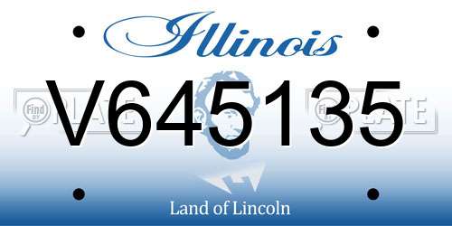 V645135 Illinois License Plate