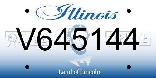 V645144 Illinois License Plate